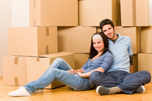 Commercial relocation team handling furniture in South Kensington