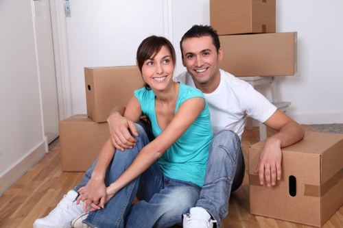 Packed household items ready for a South Kensington move